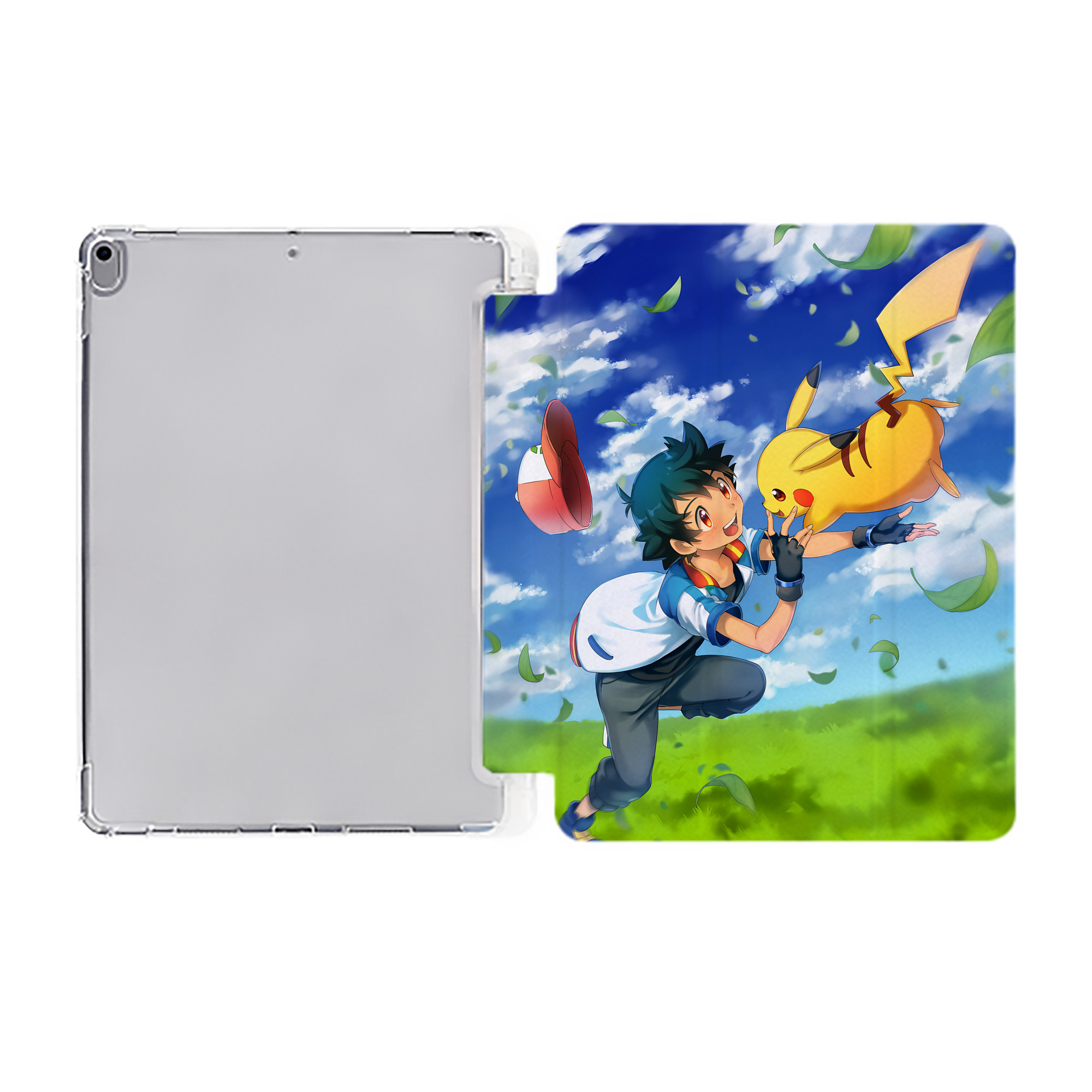 （画像用） ポケットモンスター Pokémon IPad ケース ペン収納付き 三つ折りスタンド PUレザー×シリコン 対応機種9.5/10.5/10.9インチ